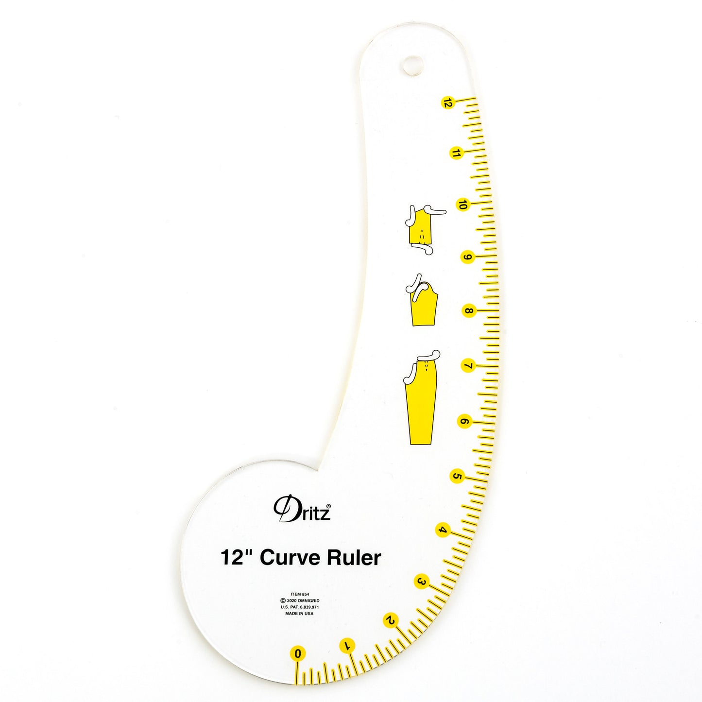 Règle courbe de 12" avec illustrations pratiques