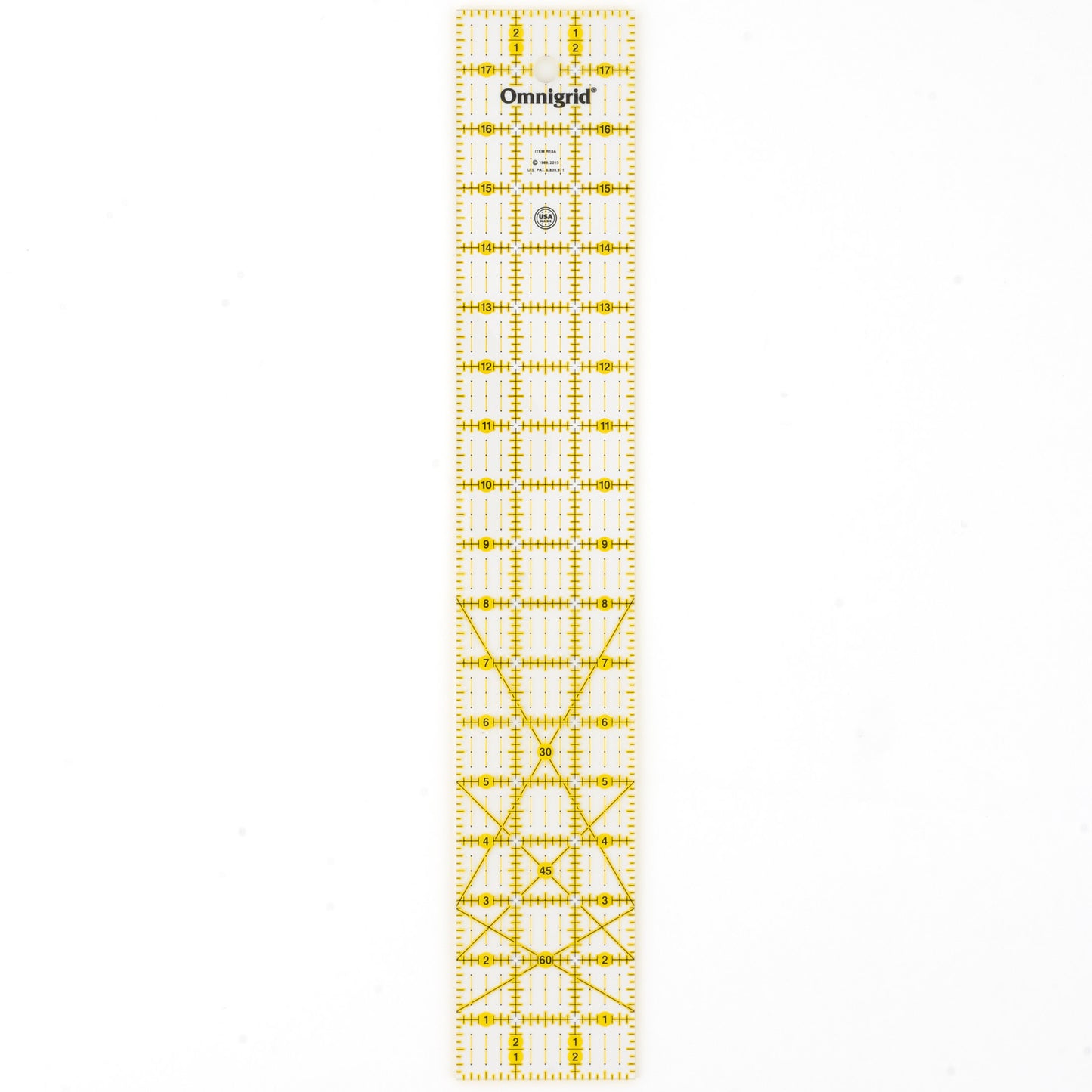 Rectangle Ruler with Angles, 3" x 18"