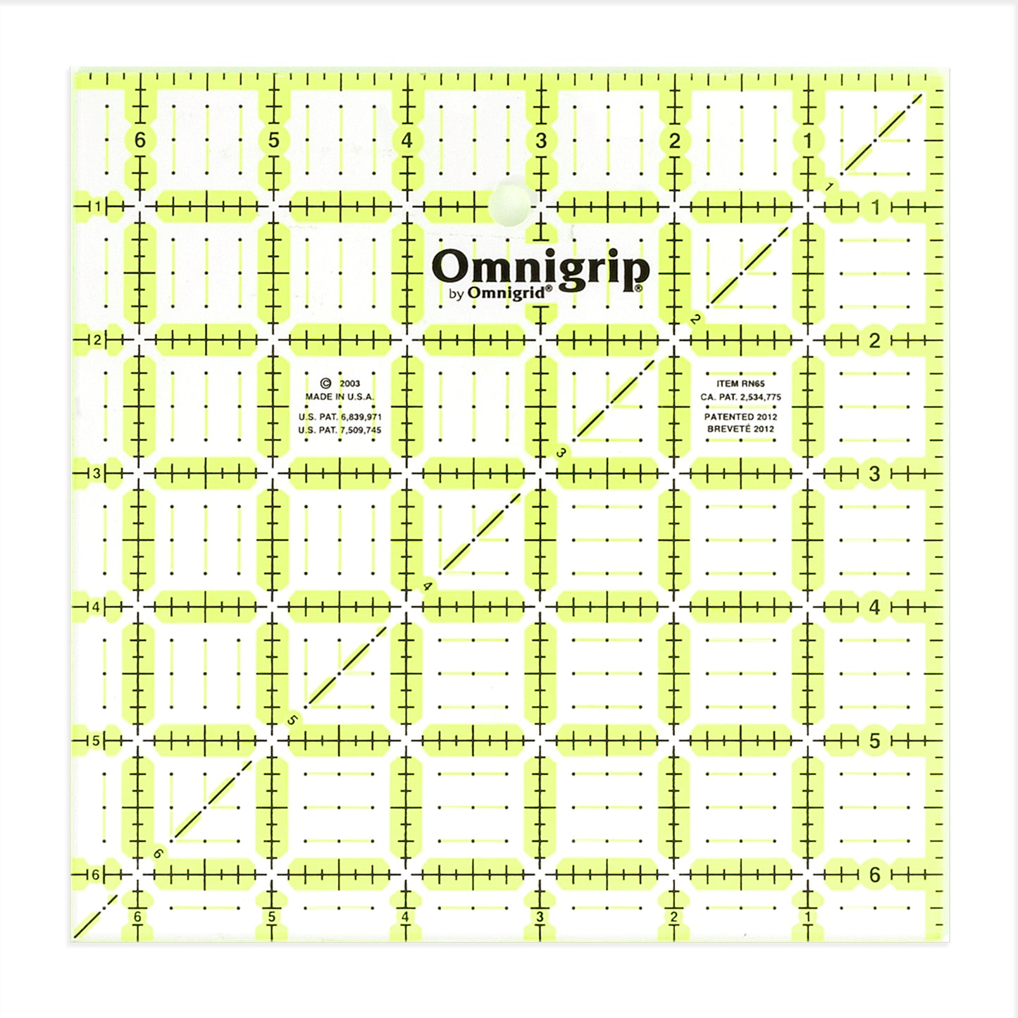 Neon Square Ruler, 6-1/2" x 6-1/2"