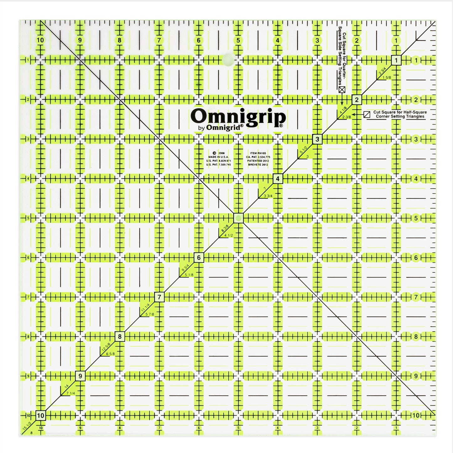 Neon Square Ruler, 10-1/2" x 10-1/2"