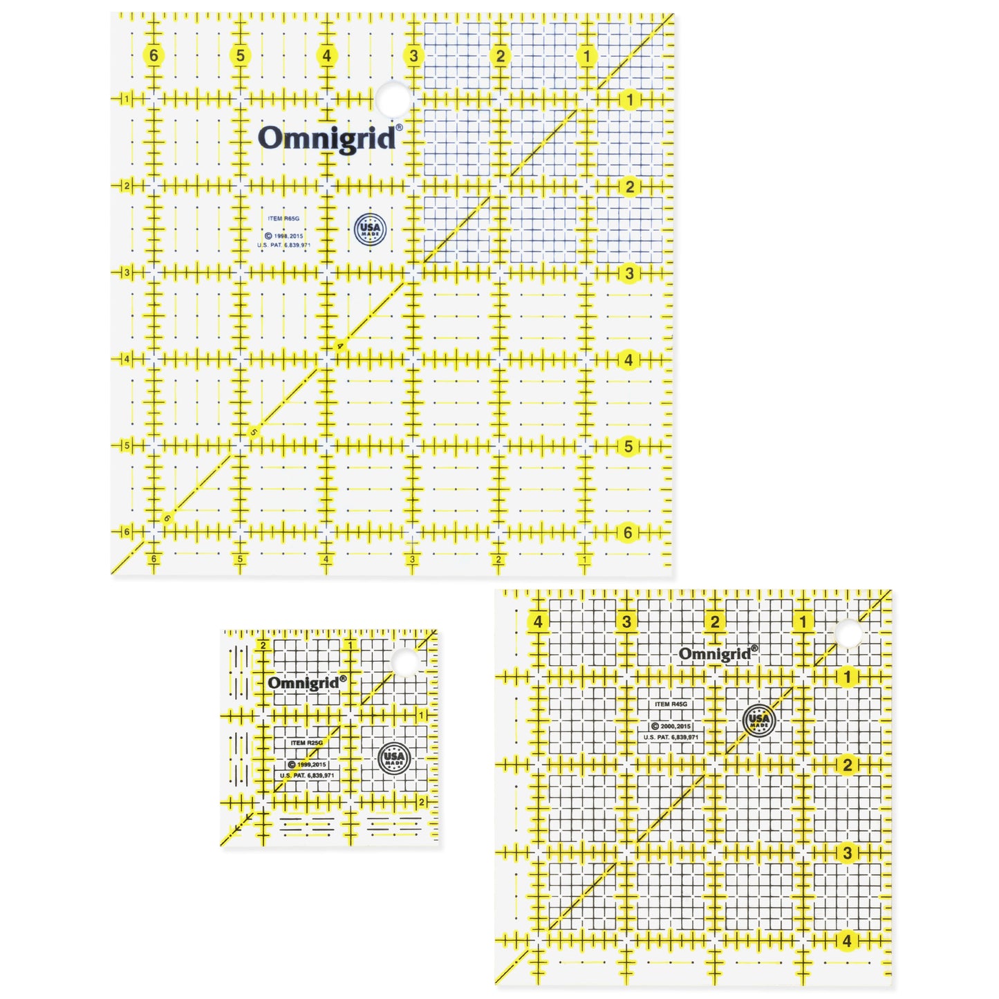 Paquet économique de règles carrées (2-1/2", 4-1/2", 6-1/2")