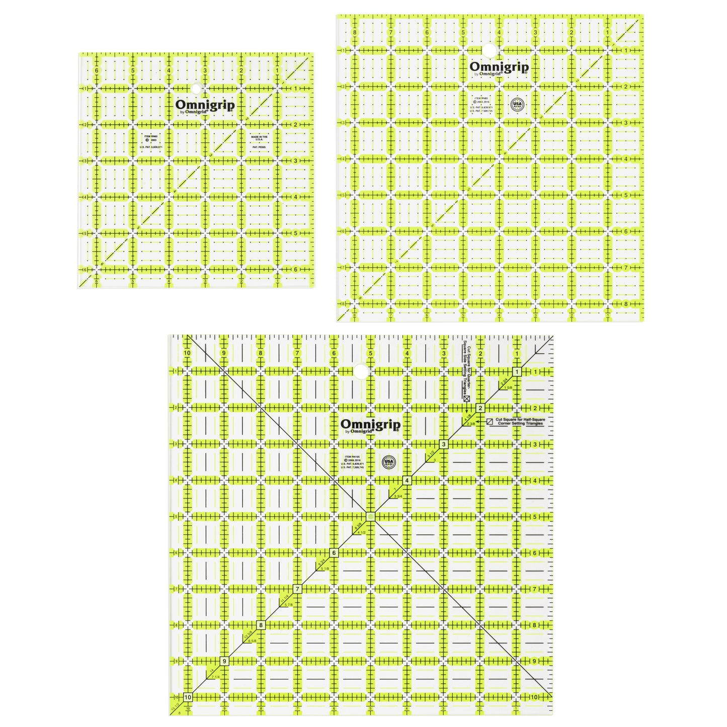 Non-Slip Square Ruler Value Pack (6-1/2", 8-1/2", 10-1/2")