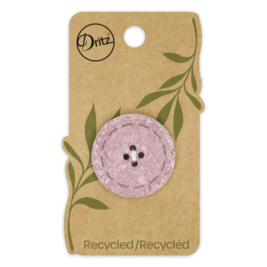 Bouton point rond en coton recyclé, 30 mm, mauve