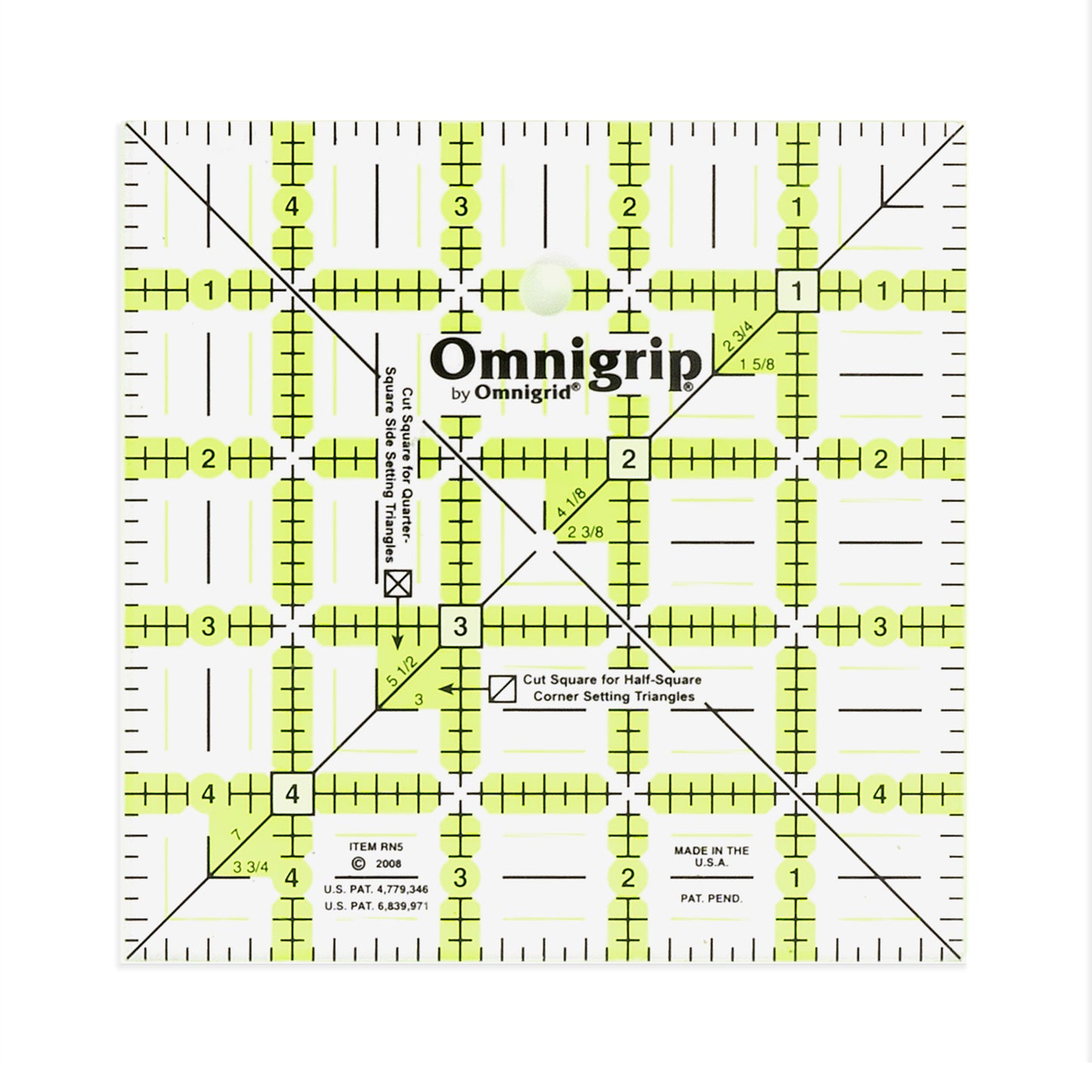 Neon Square Ruler, 5" x 5"